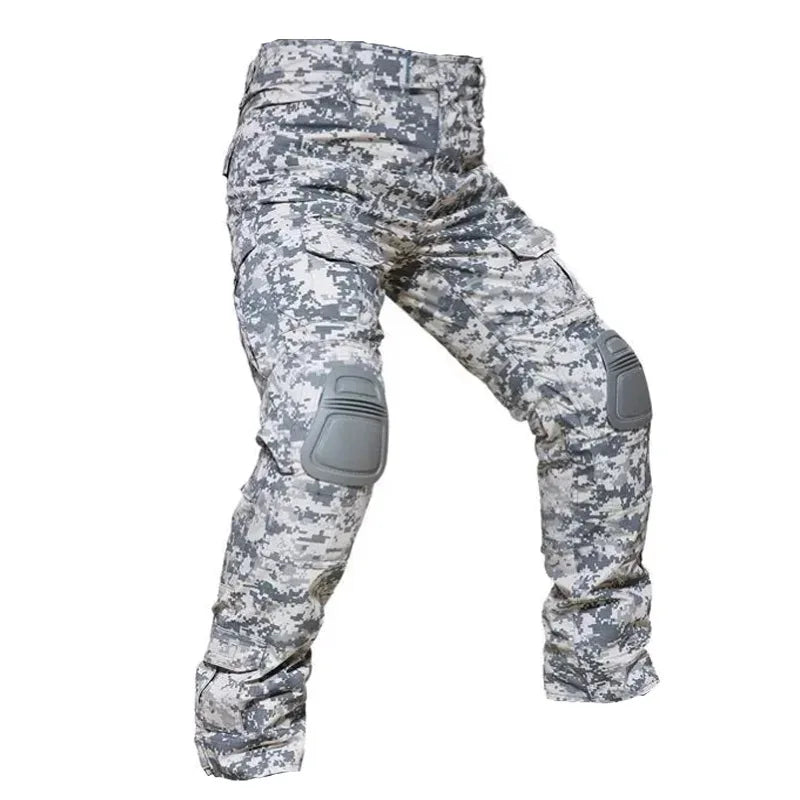 Men Combat Pants With Knee Pads Tactical Cargo Sport Long Trousers Camouflage Multicam Trekking Hunting Clothes
