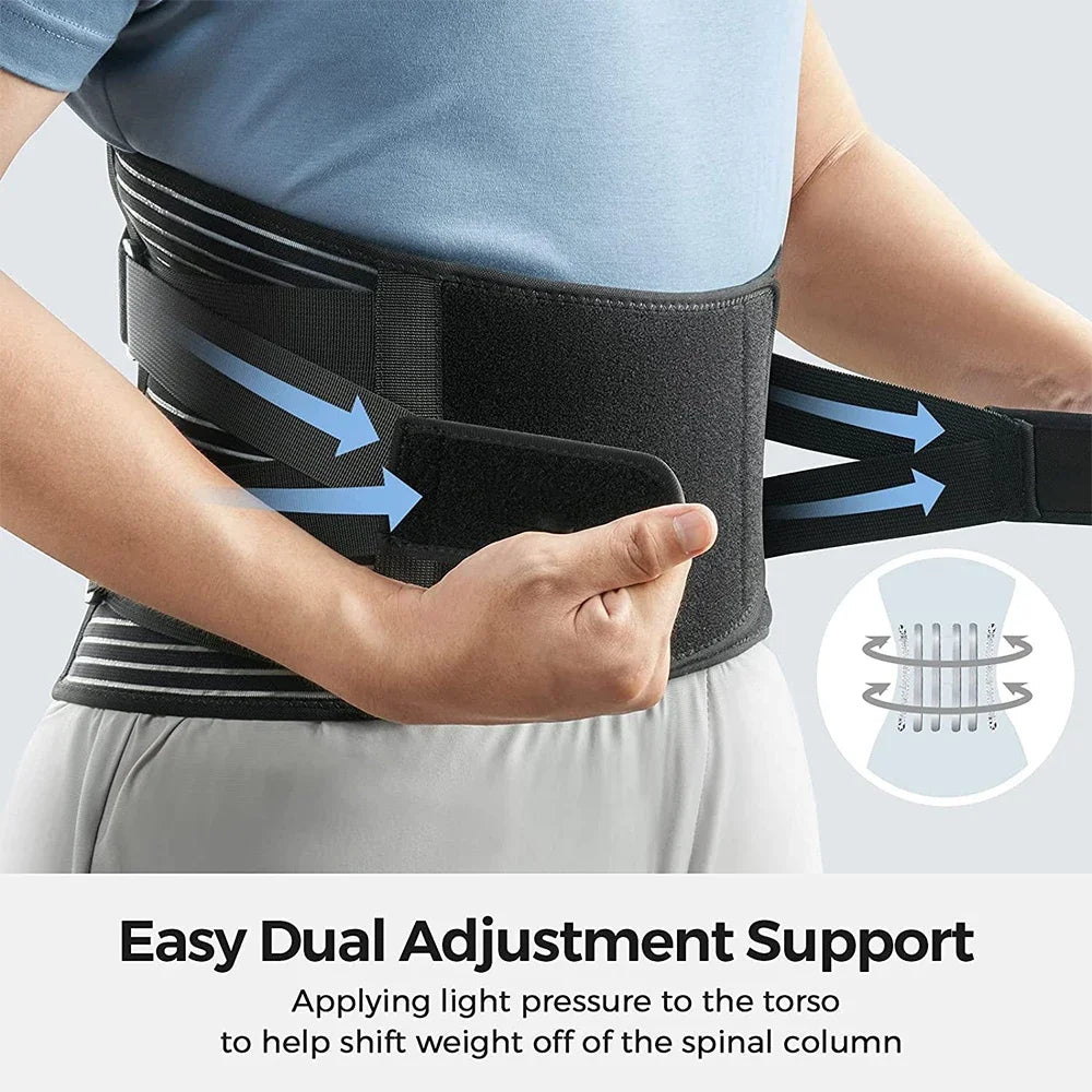 Tcare Sports Back Braces for Lower Back Pain Relief with 6 Stays,Breathable Back Support for Work, Anti-skid Lumbar Support Belt
