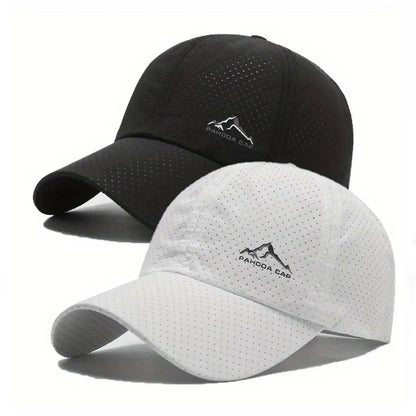 2pcs Sports Baseball Cap, Snow Mountain Print, Quick-drying, Spring Summer Leisure, D Suitable for Both Men and Women