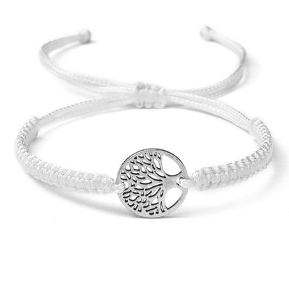 Lucky Red String Braid Bracelets Classic Retro Alloy The Tree of Life Handmade Men Women Kid Wristband Yoga Jewelry Gift Bangles