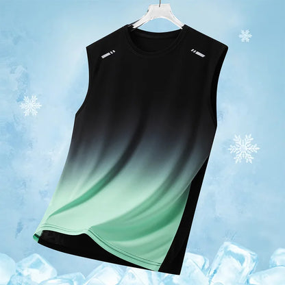 Summer Marathon Quick Dry Vest Men's Fitness Lightweight Breathable Ice Vest Men Running Moisture-Absorbent Mesh Sports Vest
