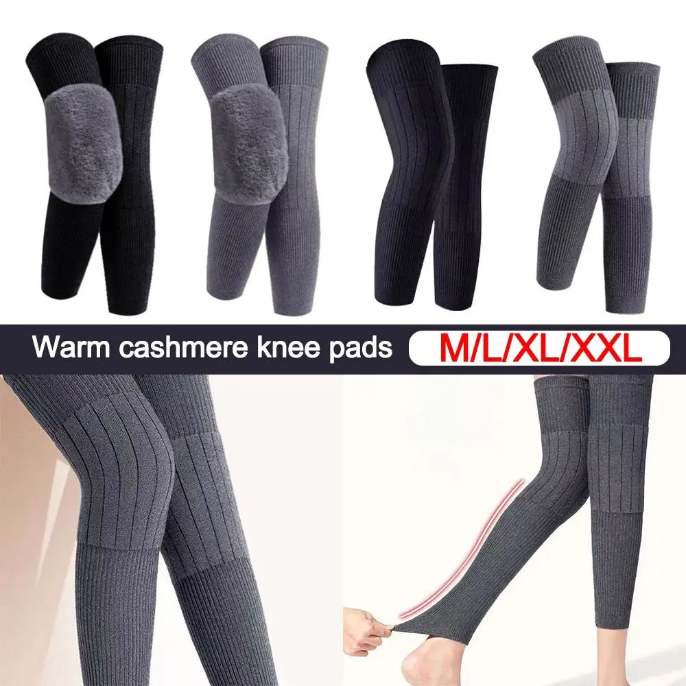 New Elastic Winter Knee Pads Plus Velvet Warm Knee Sleeve Thickened Universal Leg Sleeves Windproof Coldproof Knee Support