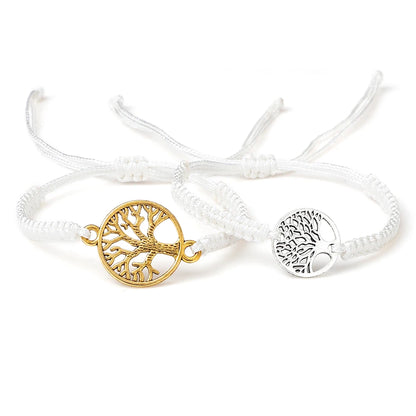 Lucky Red String Braid Bracelets Classic Retro Alloy The Tree of Life Handmade Men Women Kid Wristband Yoga Jewelry Gift Bangles