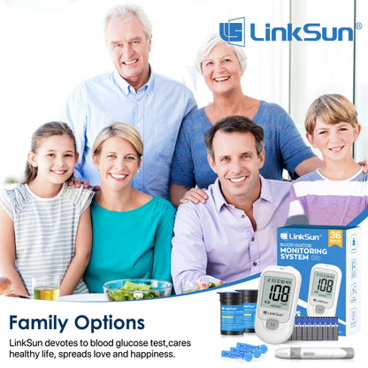 LinkSun G-425-1 Blood Glucose Meter 50/100 pcs Test Strips and Lancets Diabetes Medical  Glucosemeter Testing Blood Sugar Tester