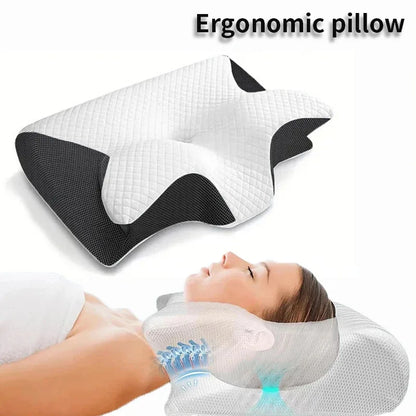 New 2 in 1 Ergonomic Memory Foam pillow Help Sleep,Protect The Neck Cervical Orthopedic Travel Neck Pillow For Sleeping For Home