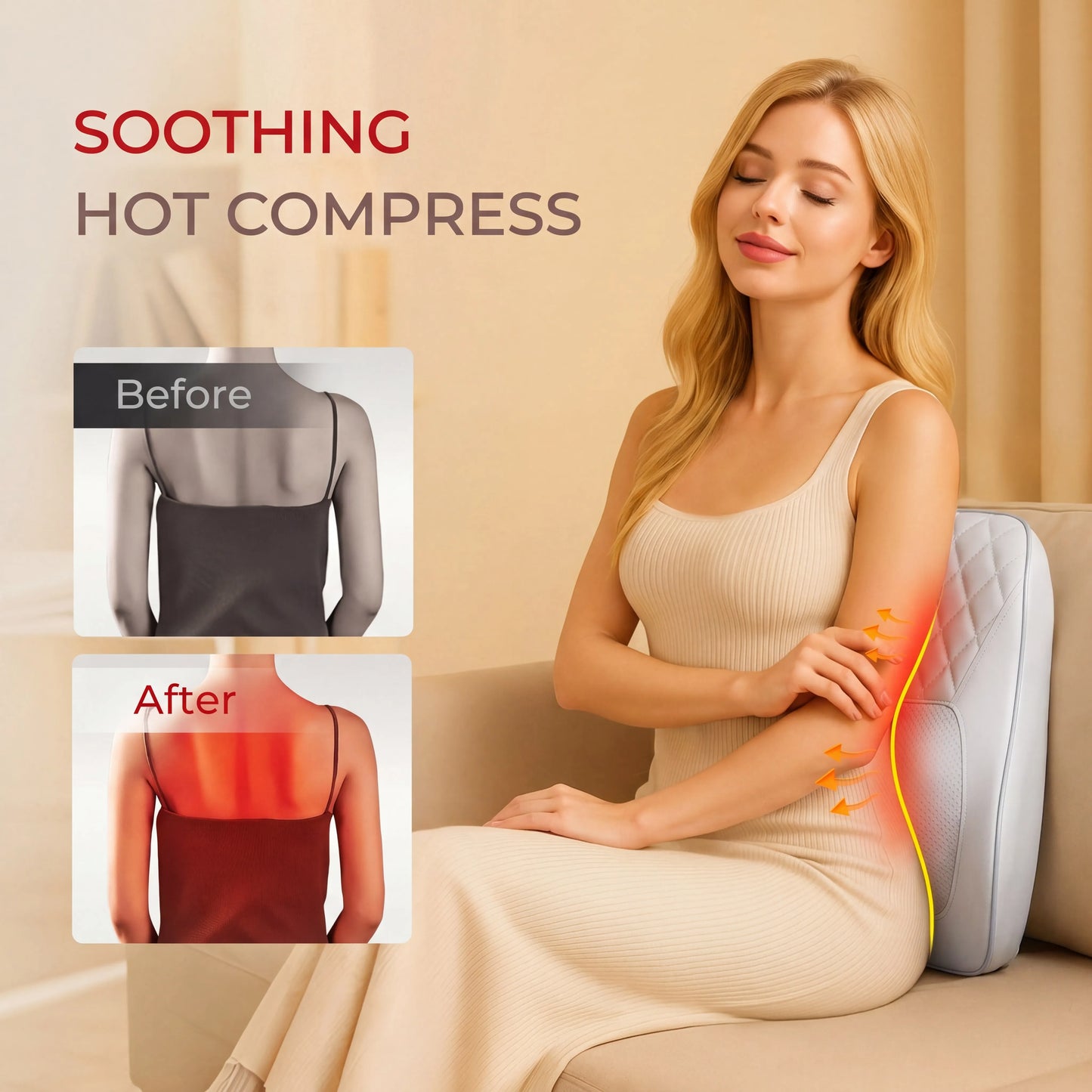Back Massager Neck Massager with Heat 3D Kneading Massage Pillow for Relax Neck Back Shoulder Legs Gifts for Men Women Mom Dad