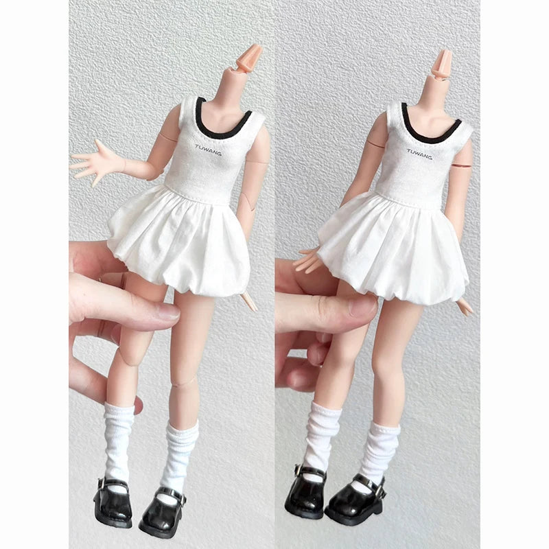 DLBell Stylish Blyth Clothes Blossom Hem Skirt Sports Vest Dress Outfit for Blythe OB24 Pullip Azone 1/6 Dolls Clothing