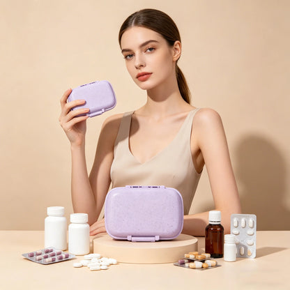 Portable Pill Case 8 Compartments Leak-Proof Travel Medicine Organizer  Container For Tablets Travel Pill Box for Pocket Purse
