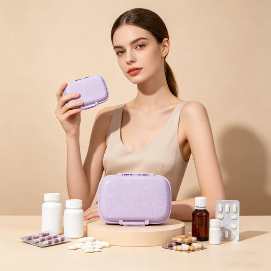 Portable Pill Case 8 Compartments Leak-Proof Travel Medicine Organizer  Container For Tablets Travel Pill Box for Pocket Purse