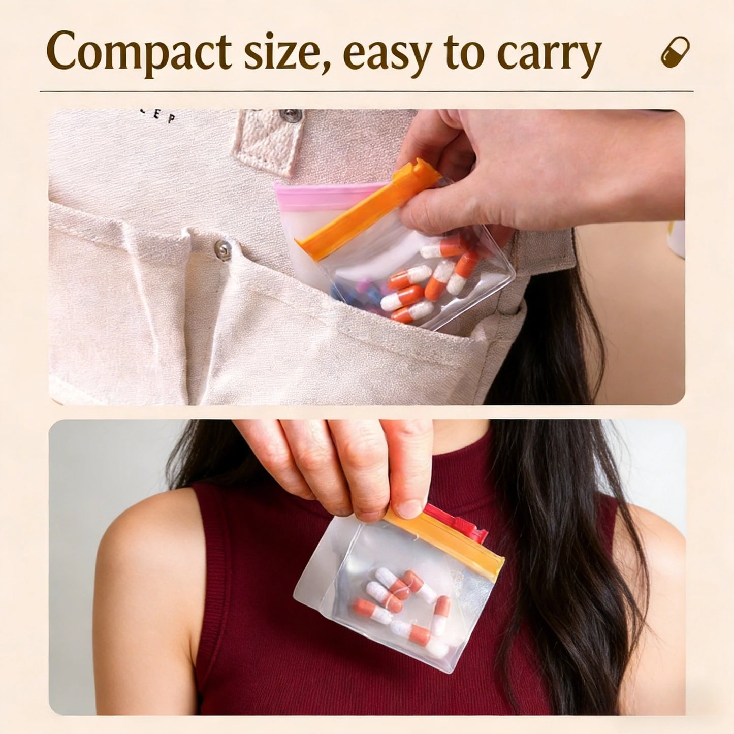 7pcs Pill Pouch Bags，Reusable Zippered Pill Pouch Set， Medicine Organizer 7 Colors Self Sealing, Translucent Medicine Bags Trave