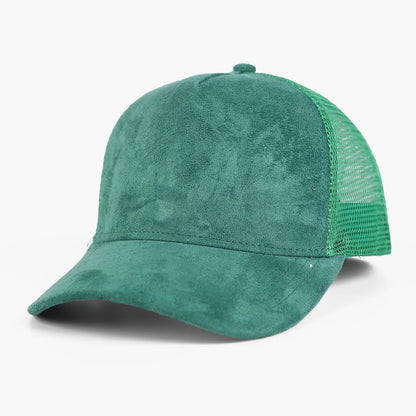 Outdoor 5 panel Suede Trucker Hat Custom Logo Breathable Mesh Solid Color Gorros Sports Cap