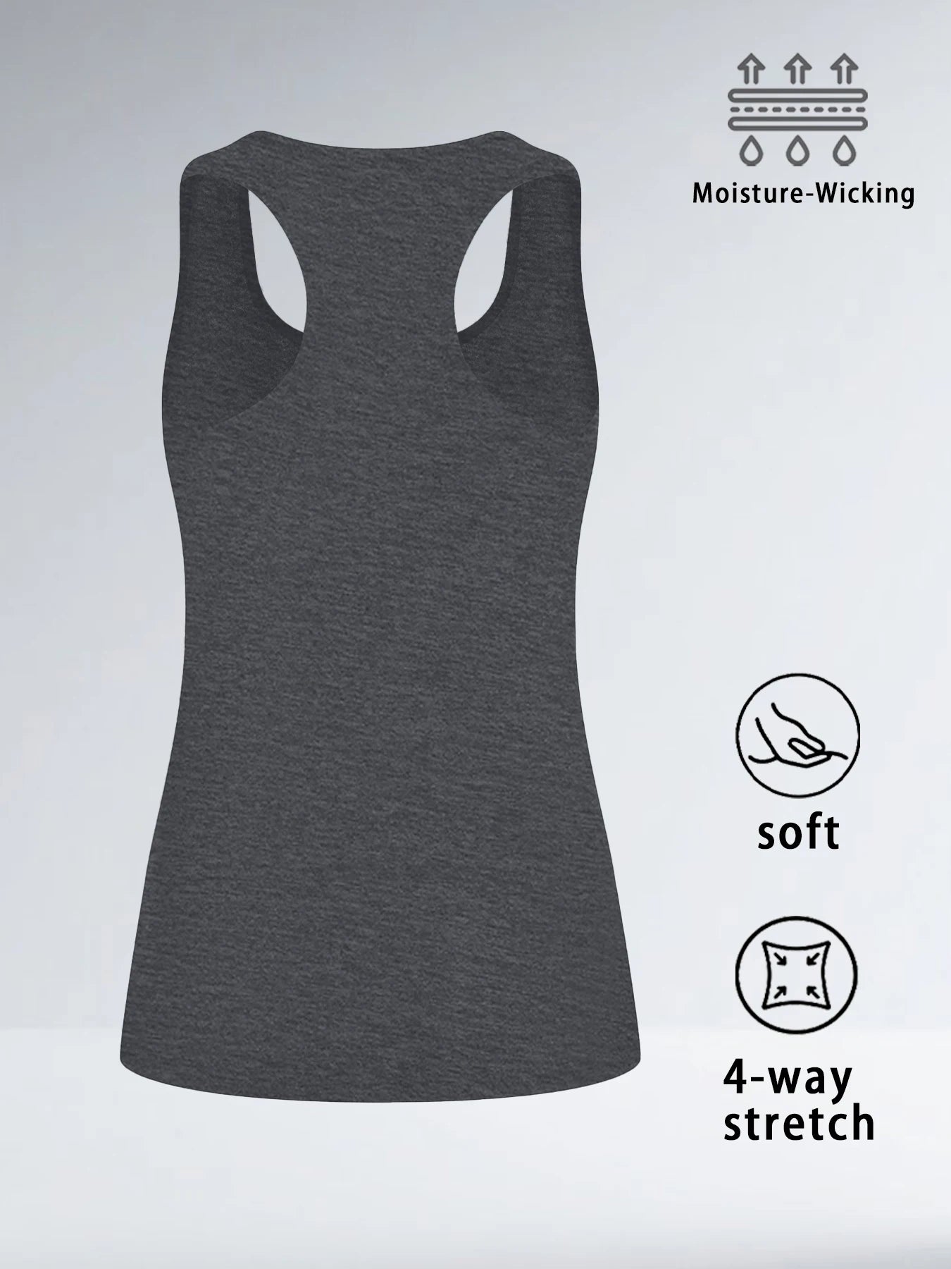Super Soft Workout Tank Tops for Women, Moisture-Wicking Athletic Racerback Sports Tank Tops for Running Tennis Yoga