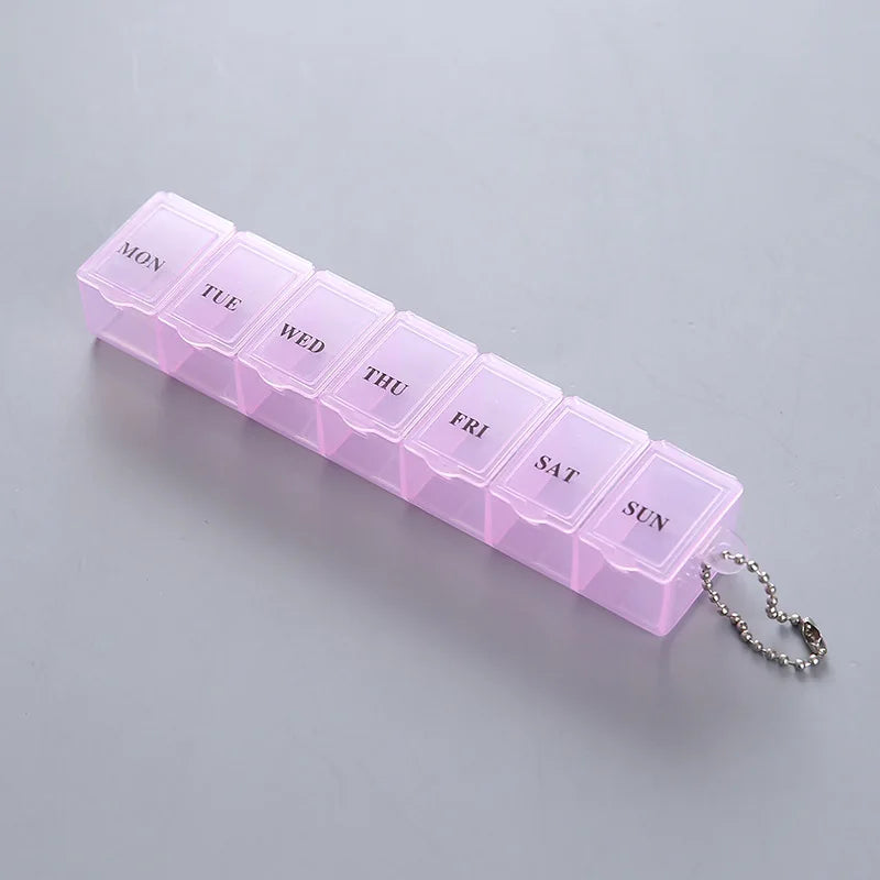 7 Days Pill Medicine Box Weekly Tablet Holder Storage Organizer Container Pill Box Splitters 3 Colors Pill Case Organizer 1Pcs