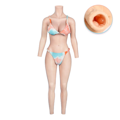 KUMIHO C Cup Silicone Bodysuit Crossdresser Breast Form Transgender Cosplay Artificial Vagina for Men Full Silicon Bodysuit