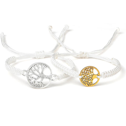 Lucky Red String Braid Bracelets Classic Retro Alloy The Tree of Life Handmade Men Women Kid Wristband Yoga Jewelry Gift Bangles