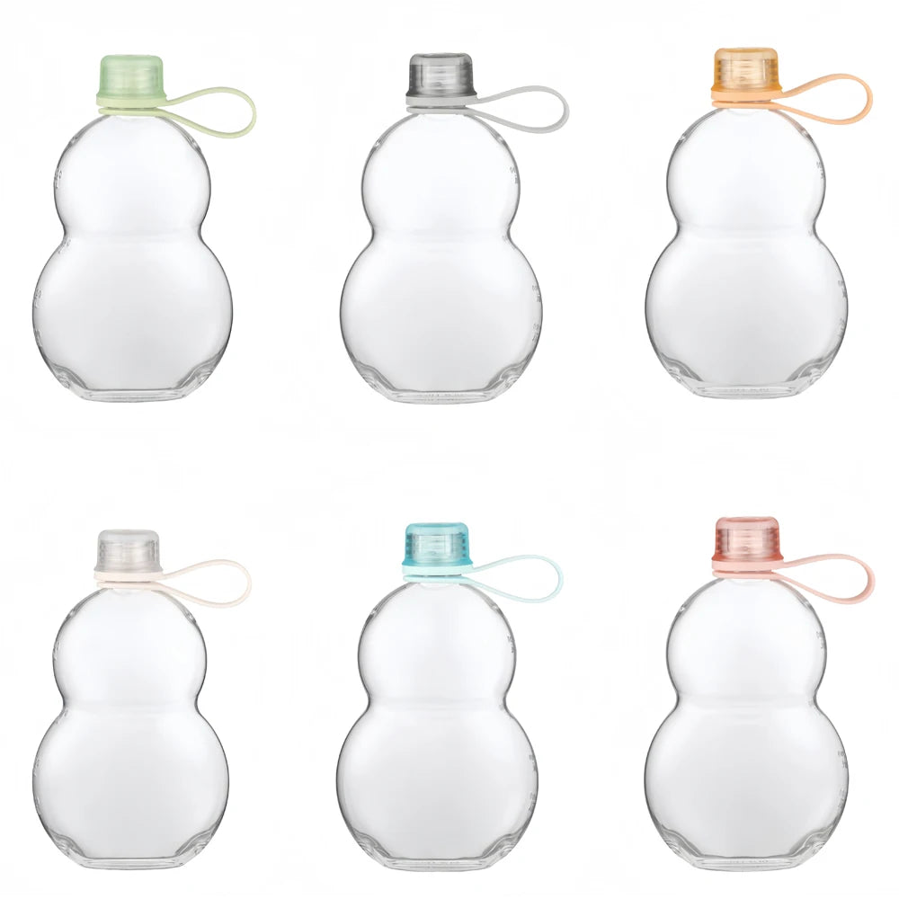 1PC 460ml Retro Gourd Shaped Sports Water Bottle Leak Proof Tritan Plastic Cup for Gym Outdoor Travel Cycling And Daily Use