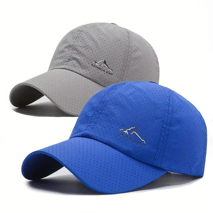 2pcs Sports Baseball Cap, Snow Mountain Print, Quick-drying, Spring Summer Leisure, D Suitable for Both Men and Women