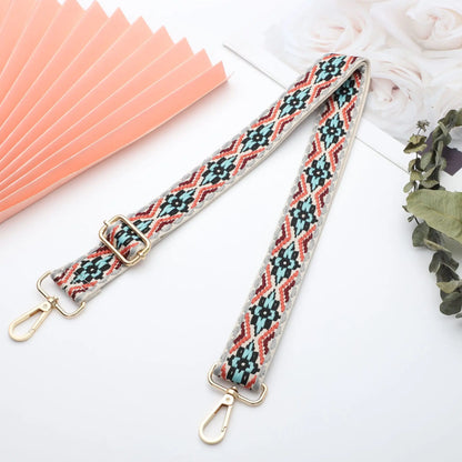1 Piece 1.50inch Wide Adjustable Handbag Purse Strap Replacement Crossbody Shoulder Strap Geometry Pattern Jacquarded Strap