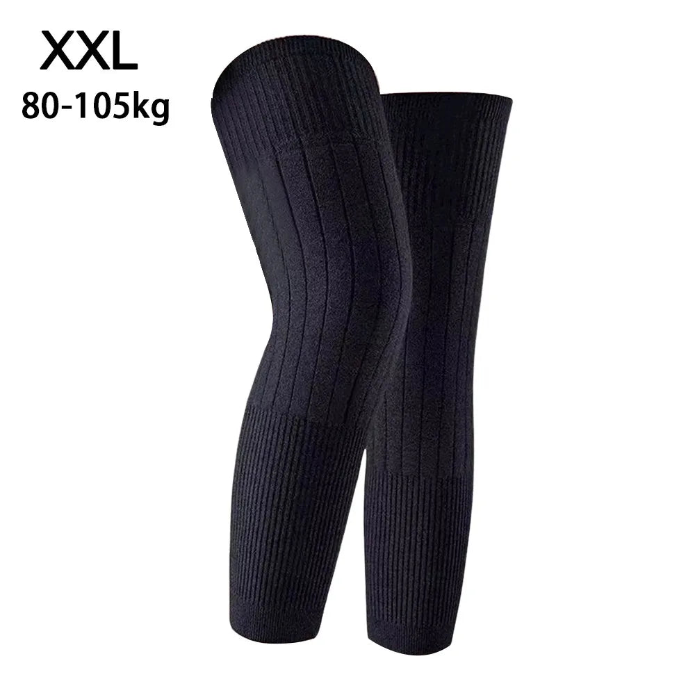New Elastic Winter Knee Pads Plus Velvet Warm Knee Sleeve Thickened Universal Leg Sleeves Windproof Coldproof Knee Support