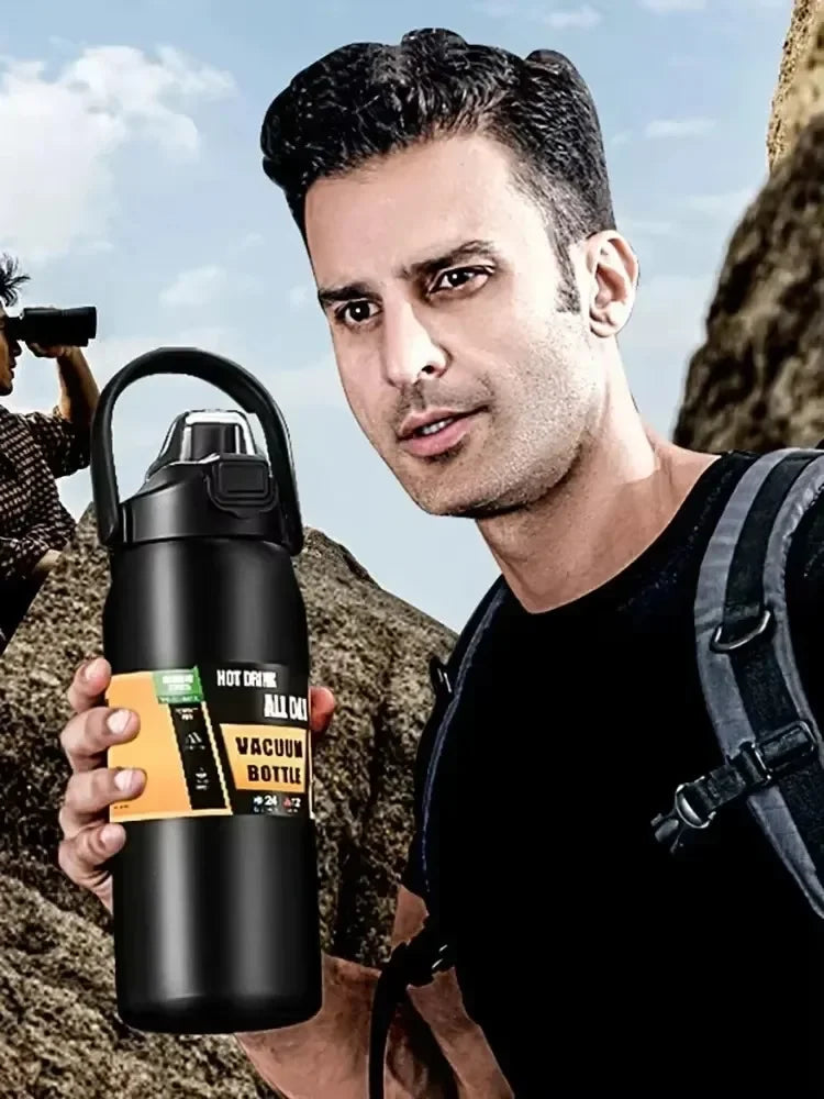 304 Stainless Steel Vacuum Tumbler with Straw Hot Cold Sports Water Bottle Outdoor Thermos