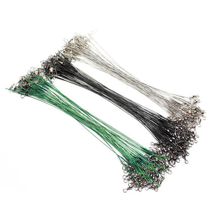 Anti Bite Steel Fishing Line Steel Wire Leader With Swivel Fishing Accessory Lead Core Leash Fishing Wire 15cm 20cm  30cm