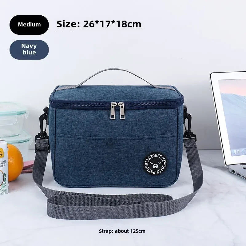 Portable Lunch Bag Food Thermal Box Waterproof Office Cooler Lunchbox With Shoulder Strap Insulated Case Essential for picnics
