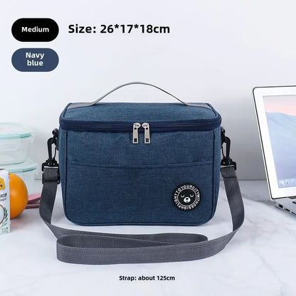 Portable Lunch Bag Food Thermal Box Waterproof Office Cooler Lunchbox With Shoulder Strap Insulated Case Essential for picnics
