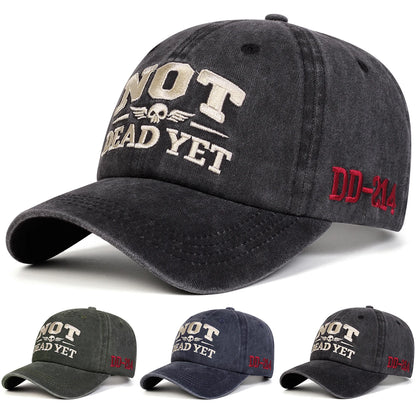 Unisex NOT DEAD YET Embroidery Wash Baseball Caps Spring Autumn Outdoor Adjustable Casual Hats Sunscreen Hat Sports Cap