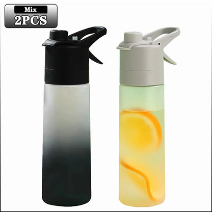 1-4PCS Gradient Spray Portable Sports Water Bottle Mist Spray Bottle for Outdoor Activities Gym Fitness Reusable Leak Proof