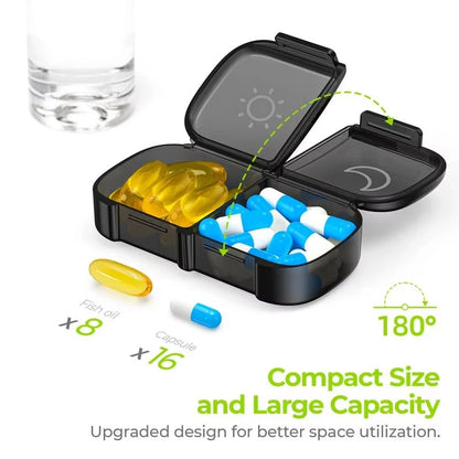 Fashion 7 Day Pill Box Organizer Case Portable 2 Times A Day Vitamin Tablet 14 Grids Large Storage Travel for Medicine Fish Oils