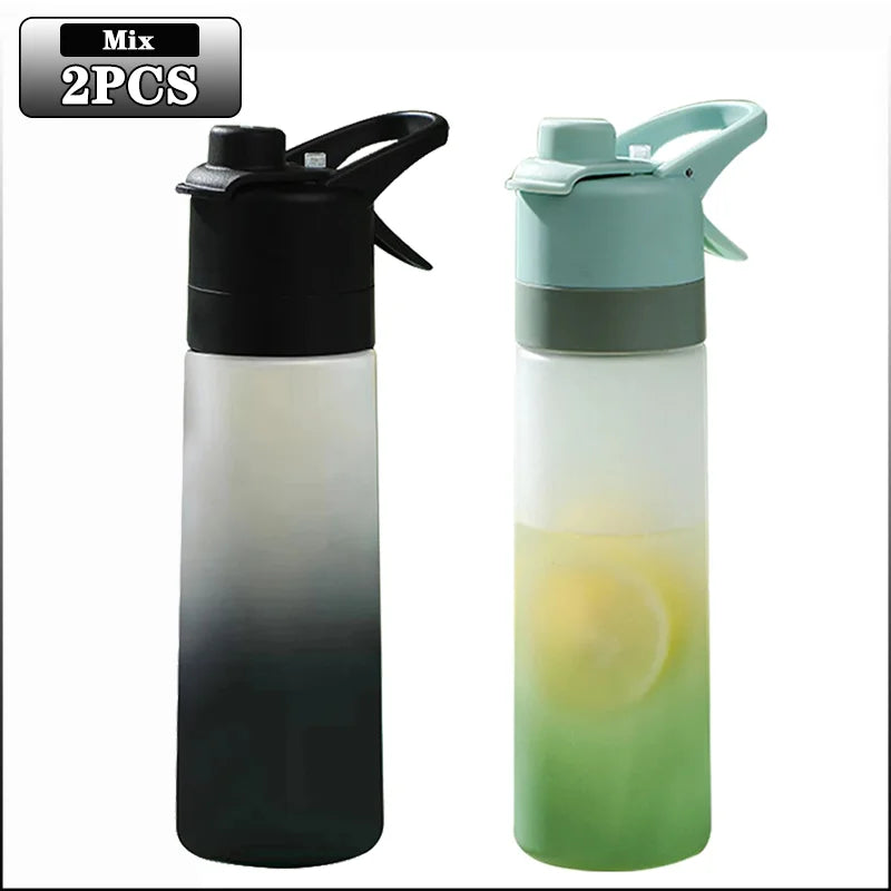 1-4PCS Gradient Spray Portable Sports Water Bottle Mist Spray Bottle for Outdoor Activities Gym Fitness Reusable Leak Proof