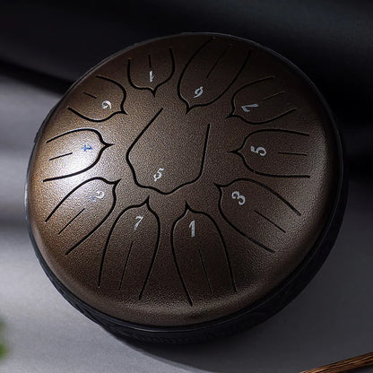Hluru Glucophone Steel Tongue Drum 6 Inch 11 Notes D Tone Ethereal Drum Music Drum Yoga Meditation Percussion Instrument