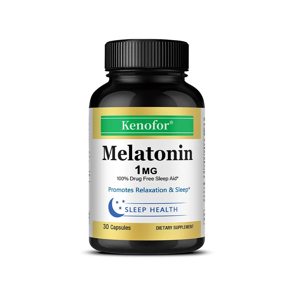 Melatonin Capsules 1 Mg - Promotes Relaxation and Sleep Health, Relieves Stress, Improves Insomnia, and Promotes Deep Sleep