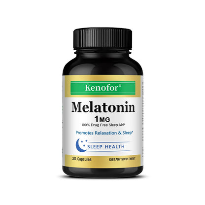 Melatonin Capsules 1 Mg - Promotes Relaxation and Sleep Health, Relieves Stress, Improves Insomnia, and Promotes Deep Sleep
