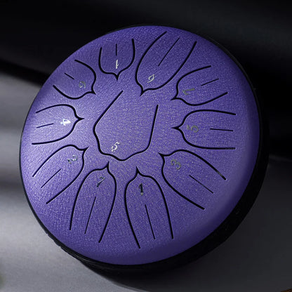 Hluru Glucophone Steel Tongue Drum 6 Inch 11 Notes D Tone Ethereal Drum Music Drum Yoga Meditation Percussion Instrument
