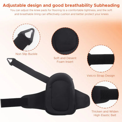 2PCS Heavy Duty Knee Pads for Construction - Double Gel Cushion,Thick Foam & Adjustable Non-Slip Straps- Work Pads for Men/Women