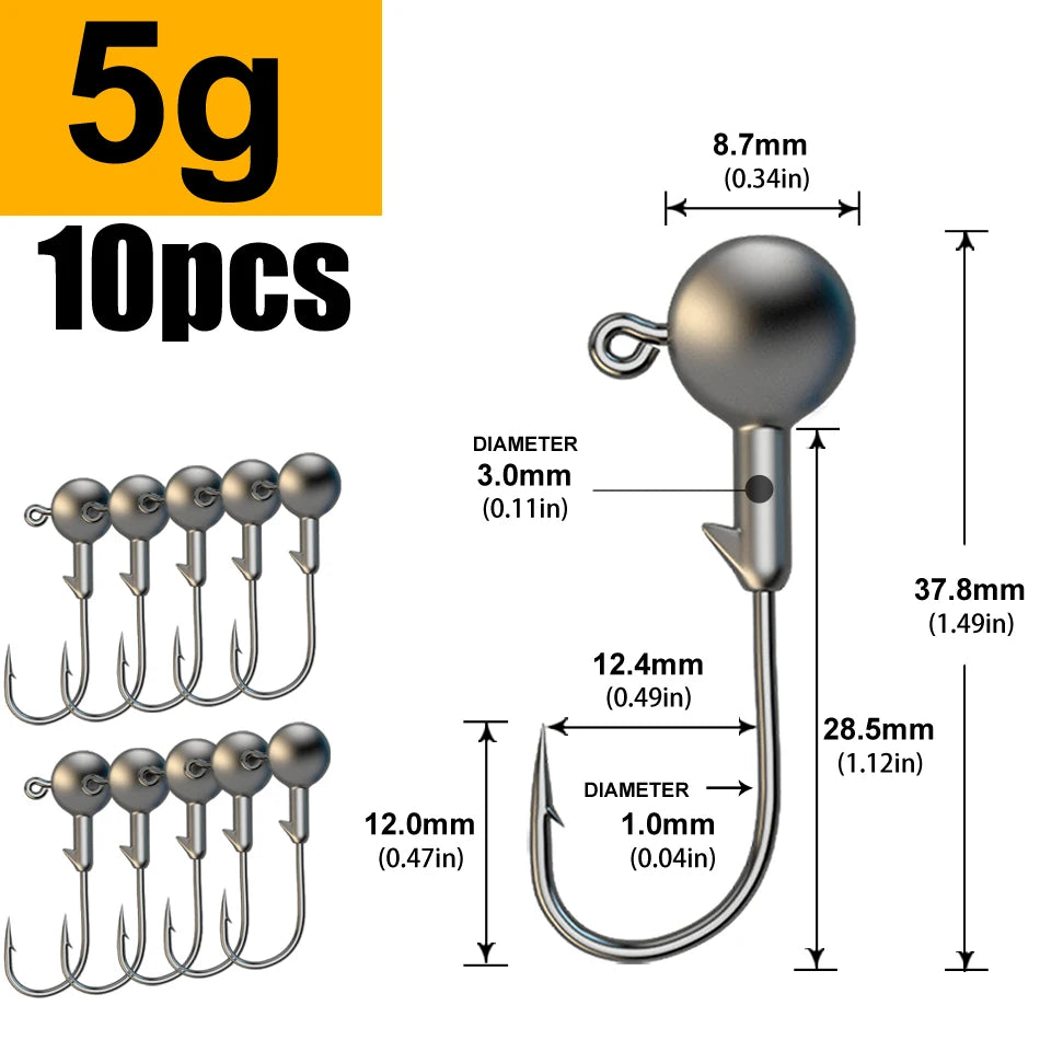 1g 2g 3g 4g 5g 10g 20g 22g 25g 28g crank Jig head hook fishing hook head Jig lure hard bait soft worm jig hook for fishing