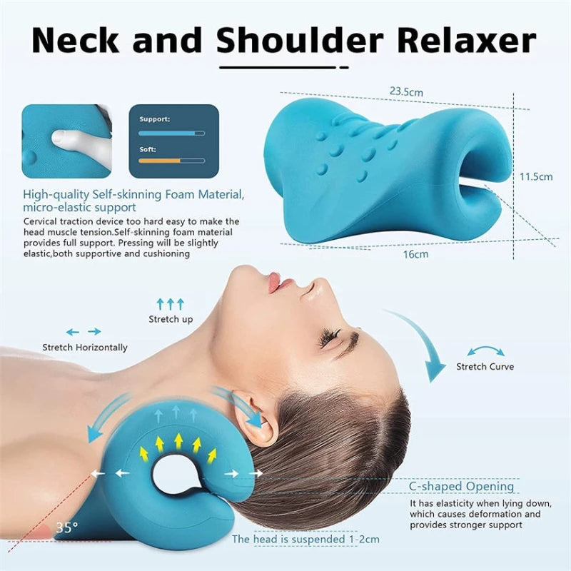 Cervical Spine Stretch Gravity Muscle Relaxation Cervical Muscle Traction Neck Stretcher Shoulder Massager Spine Correction Tool