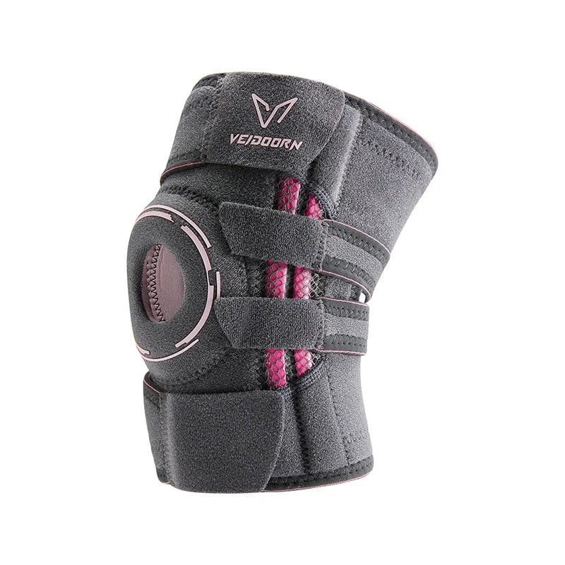 Veidoorn Mountaineering Knee Pads with Side Stabilizers Adjustable Straps for Enhanced Stability Knee Brace for Running Workout
