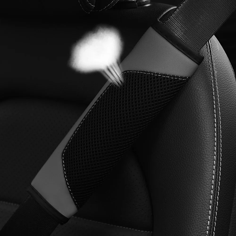 A Three-dimensional Mesh Cloth Leather Breathable Car Seat Belt Shoulder Strap Cover Insurance Strap Cover Automotive Supplies