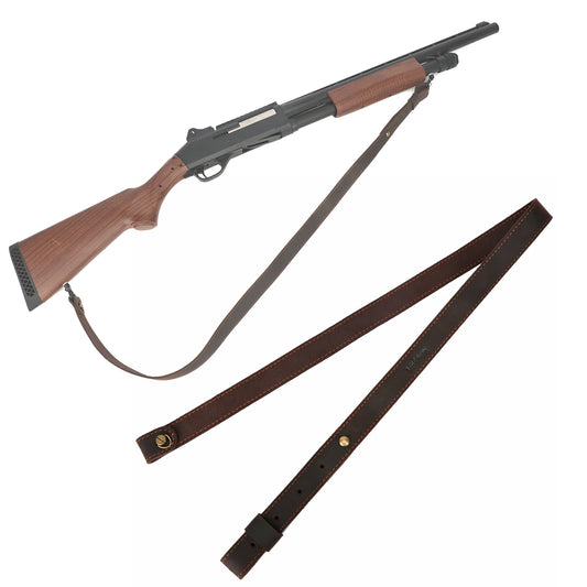 Tourbon Dual Point Gun Strap Leather Belt Gun Slings Rifle Shoulder Strap with Swivels Hunting Gun Accessories 92cm