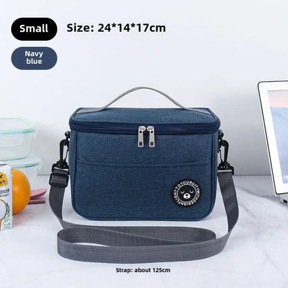 Portable Lunch Bag Food Thermal Box Waterproof Office Cooler Lunchbox With Shoulder Strap Insulated Case Essential for picnics