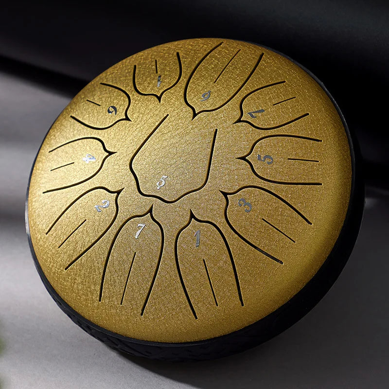 Hluru Glucophone Steel Tongue Drum 6 Inch 11 Notes D Tone Ethereal Drum Music Drum Yoga Meditation Percussion Instrument