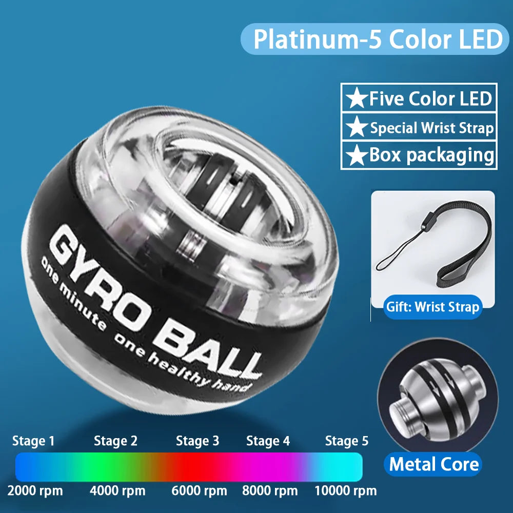 Power Wrist  Hand Ball Trainer Ball Wrist Strengthener Gyro Self-Starting Forearm Trainer Gyro Ball for Strengthening Muscles