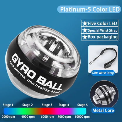 Power Wrist  Hand Ball Trainer Ball Wrist Strengthener Gyro Self-Starting Forearm Trainer Gyro Ball for Strengthening Muscles