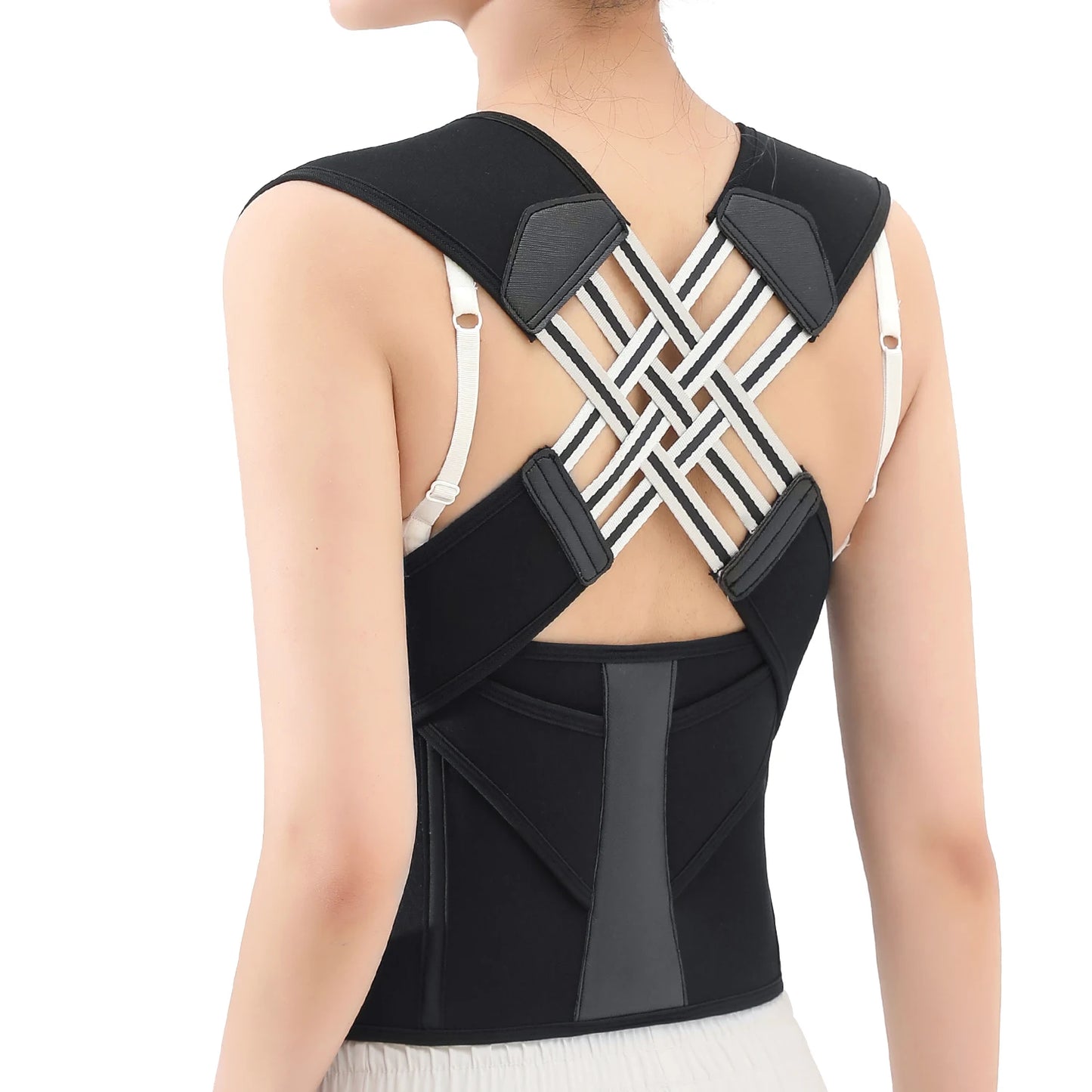 Posture Back Brace Adjustable Back Support Strap to Prevent Spinal Distortion and Hunchback Suitable for Men and Women