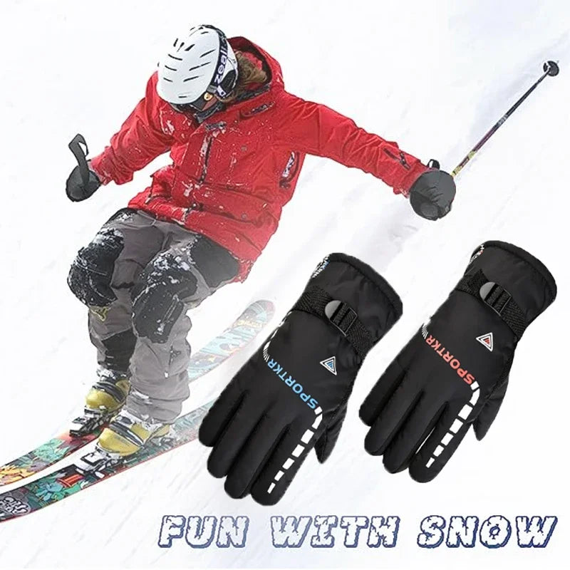 Winter Thermal Waterproof Cycling Gloves Men Women Warm Unisex Skiing Riding Motorcycle Hiking Sport Mittens