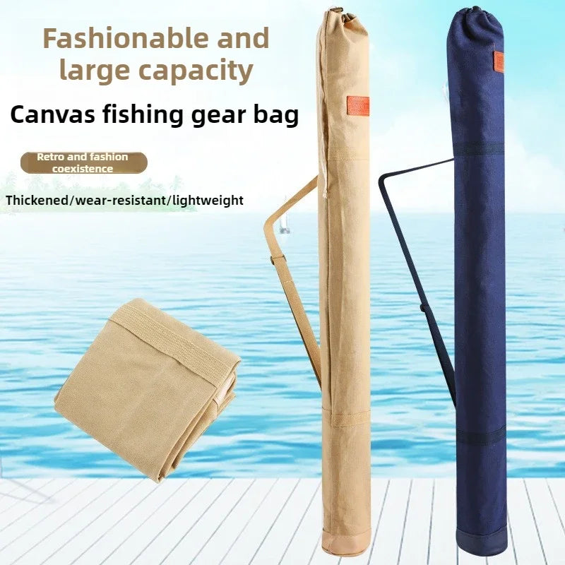 Canvas Rod(120/130/140cm) - Waterproof Oxford with Padded Shoulder Strap for Telescopic Fishing Poles,Umbrellas & Tackle Storage