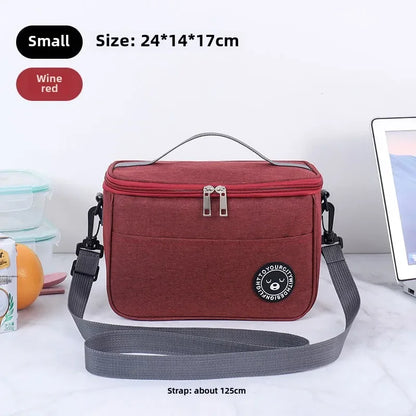 Portable Lunch Bag Food Thermal Box Waterproof Office Cooler Lunchbox With Shoulder Strap Insulated Case Essential for picnics