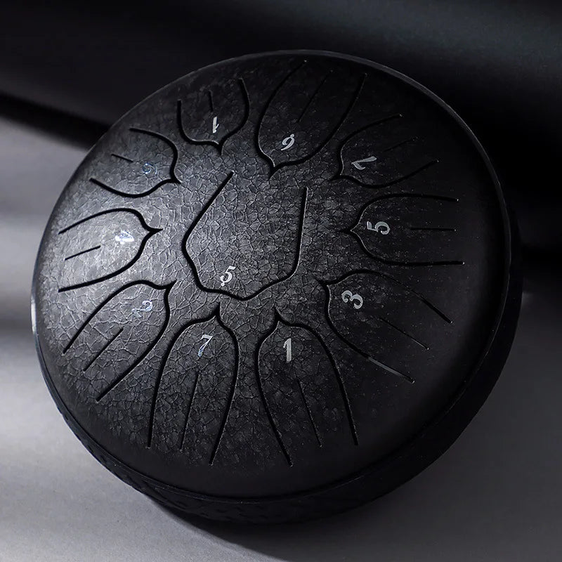 Hluru Glucophone Steel Tongue Drum 6 Inch 11 Notes D Tone Ethereal Drum Music Drum Yoga Meditation Percussion Instrument